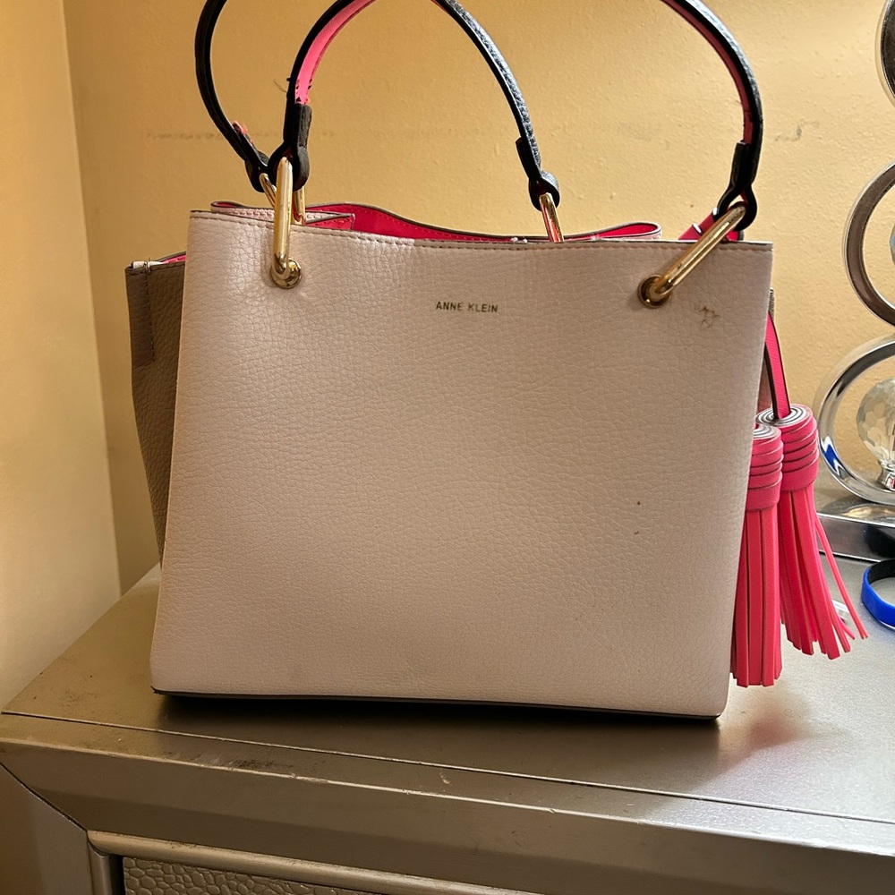 Anne Klein Pink and Cream Tote Bag